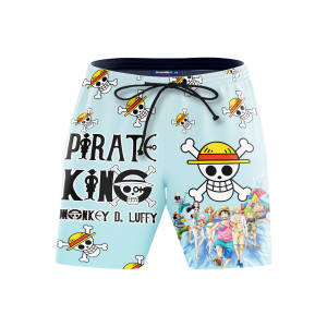 Pirate King Luffy Beach Shorts FDM3107 S Official Anime Swimsuit Merch