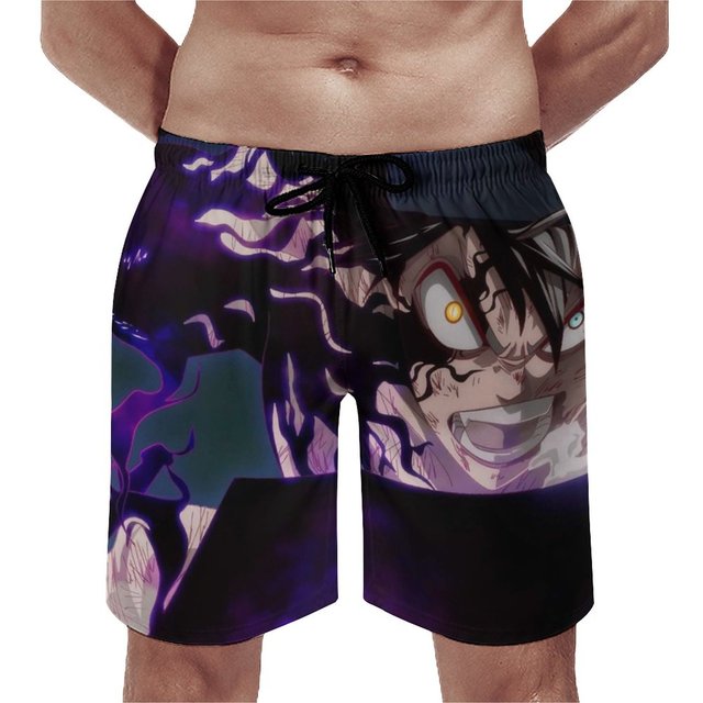 ASTA Bull Board Shorts Black Clover Beach Short Pants High Quality Men Comfortable Custom Swimming Trunks 1.jpg 640x640 1 - Anime Swimsuits