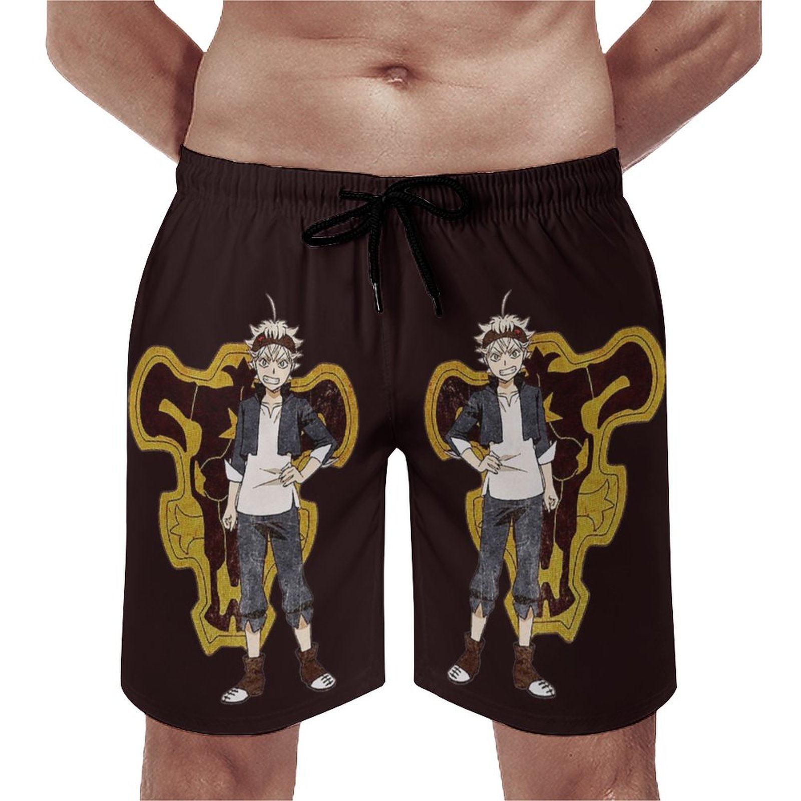 ASTA Bull Board Shorts Black Clover Beach Short Pants High Quality Men Comfortable Custom Swimming Trunks - Anime Swimsuits