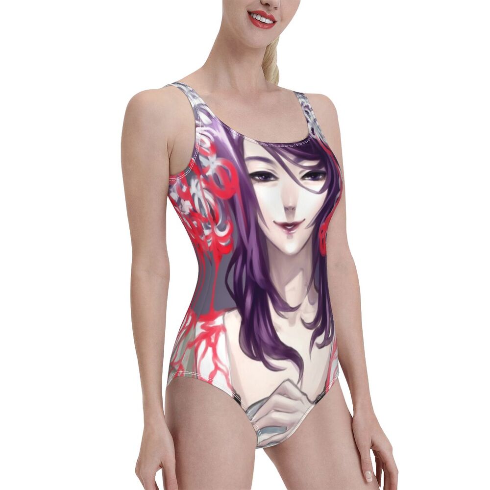 Anime Tokyo Ghoul One Piece Swimsuit Bikinis Woman Backless Sexy Swimwear Classic Swimsuit Girls Bathing Suit 4 - Anime Swimsuits