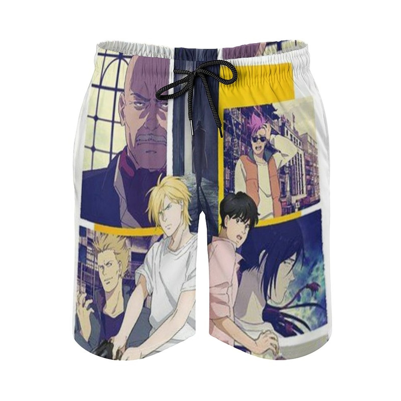 Banana Fish Yellow Ash Lynx Board Shorts Eiji Okumura Anime Comfortable Board Short Pants Males Print 2 - Anime Swimsuits