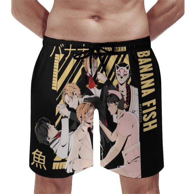 Banana Fish Yellow Ash Lynx Board Shorts Eiji Okumura Anime Comfortable Board Short Pants Males Print 2.jpg 640x640 2 - Anime Swimsuits