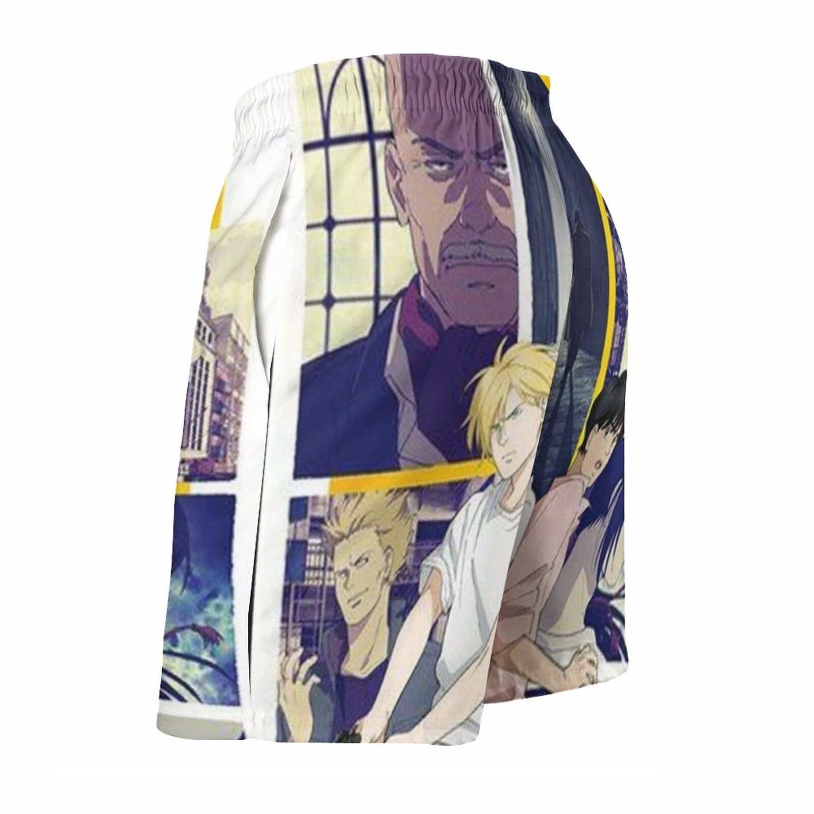 Banana Fish Yellow Ash Lynx Board Shorts Eiji Okumura Anime Comfortable Board Short Pants Males Print 3 - Anime Swimsuits