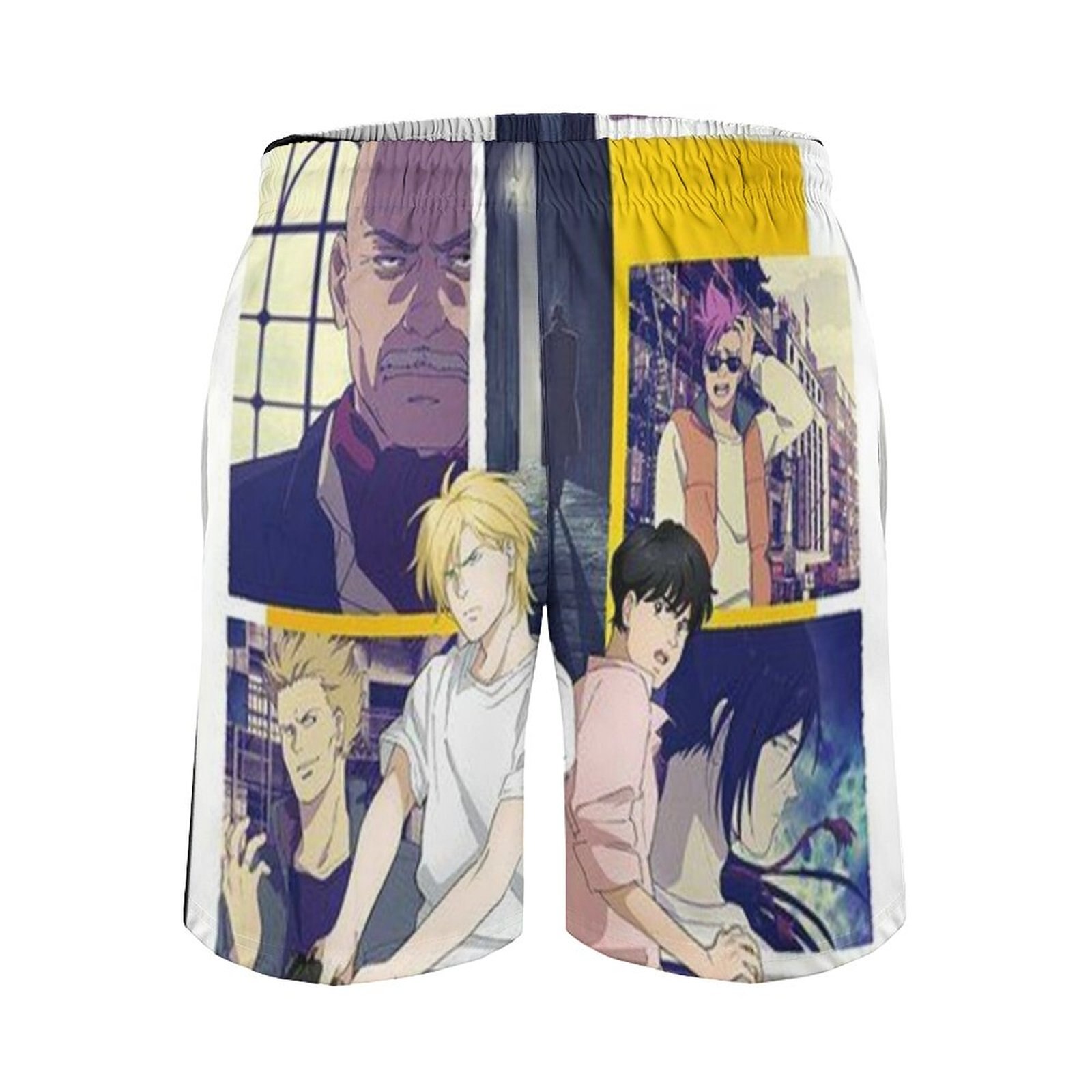 Banana Fish Yellow Ash Lynx Board Shorts Eiji Okumura Anime Comfortable Board Short Pants Males Print 4 - Anime Swimsuits