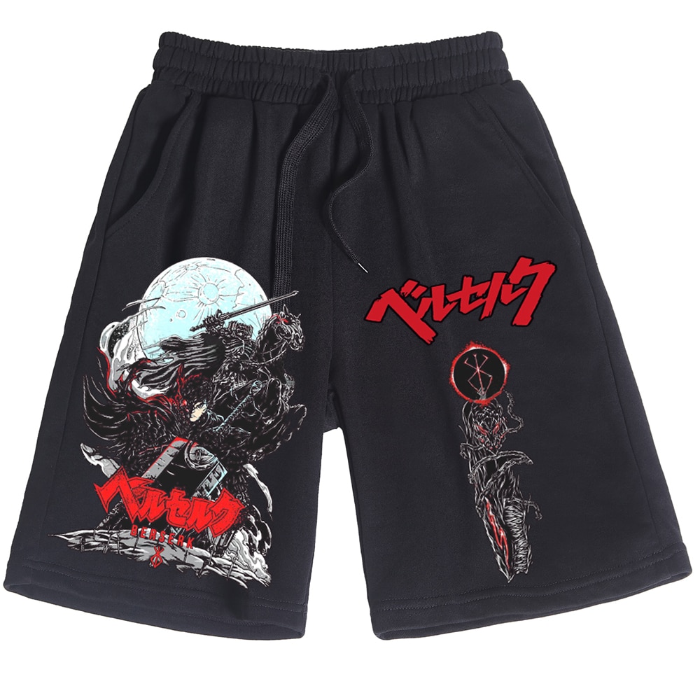 Berserk Anime Print Shorts Man Woman Casual Loose Beach Cotton Short Pants - Anime Swimsuits
