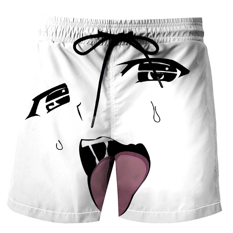 Hot Summer Beachwear Ahegao 3D Printed Shorts Men Funny Fashion Streetwear Board Quick Dry Kids Cool - Anime Swimsuits