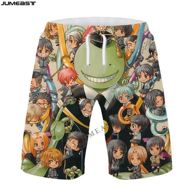 Jumeast Y2k Men Women 3D Printed Cartoon Anime Assassination Classroom Shorts Trunks Beach Casual Sweatpants Short 2.jpg 640x640 2 - Anime Swimsuits