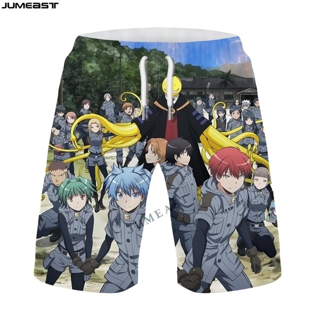 Jumeast Y2k Men Women 3D Printed Cartoon Anime Assassination Classroom Shorts Trunks Beach Casual Sweatpants Short 4.jpg 640x640 4 - Anime Swimsuits